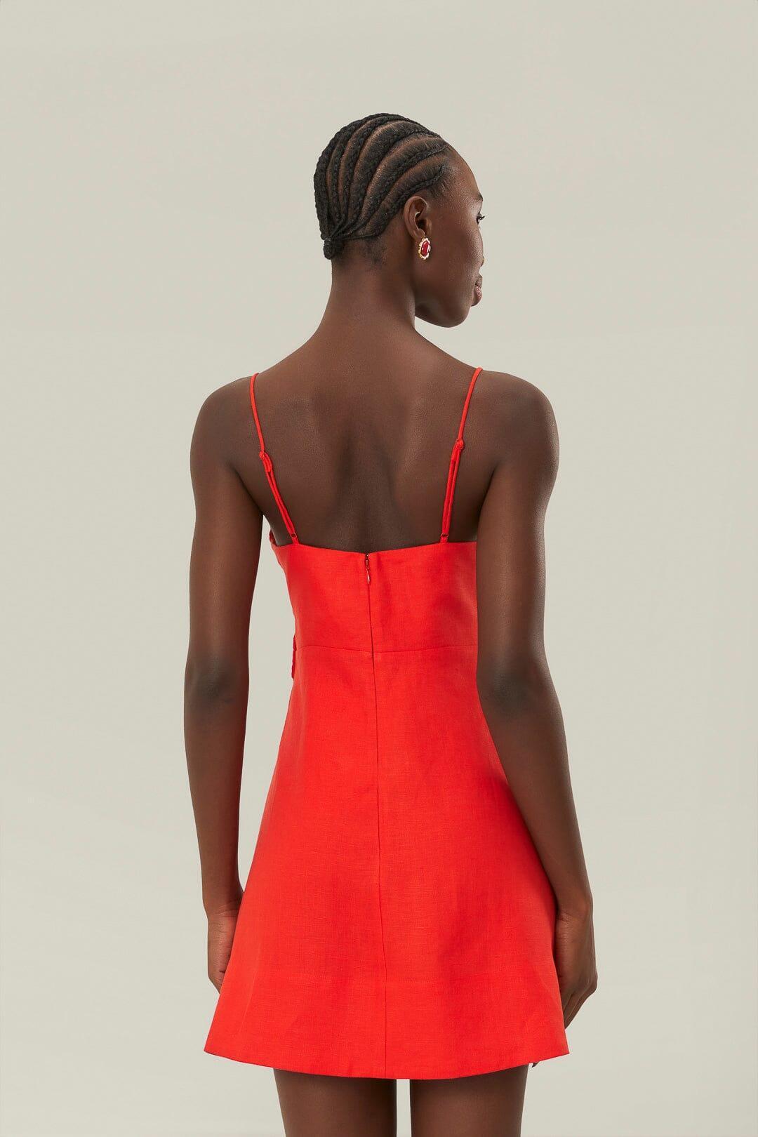 Red 3D Flower Bodice Mini Dress, RED / S Product Image