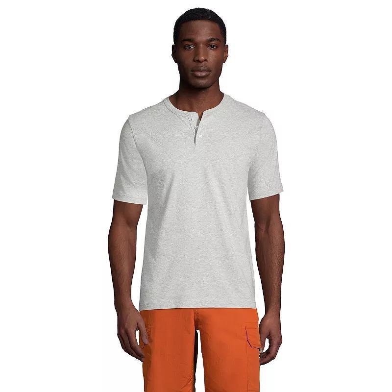 Men's Lands' End Classic-Fit Super-T Henley, Size: Medium, Gray Grey Product Image