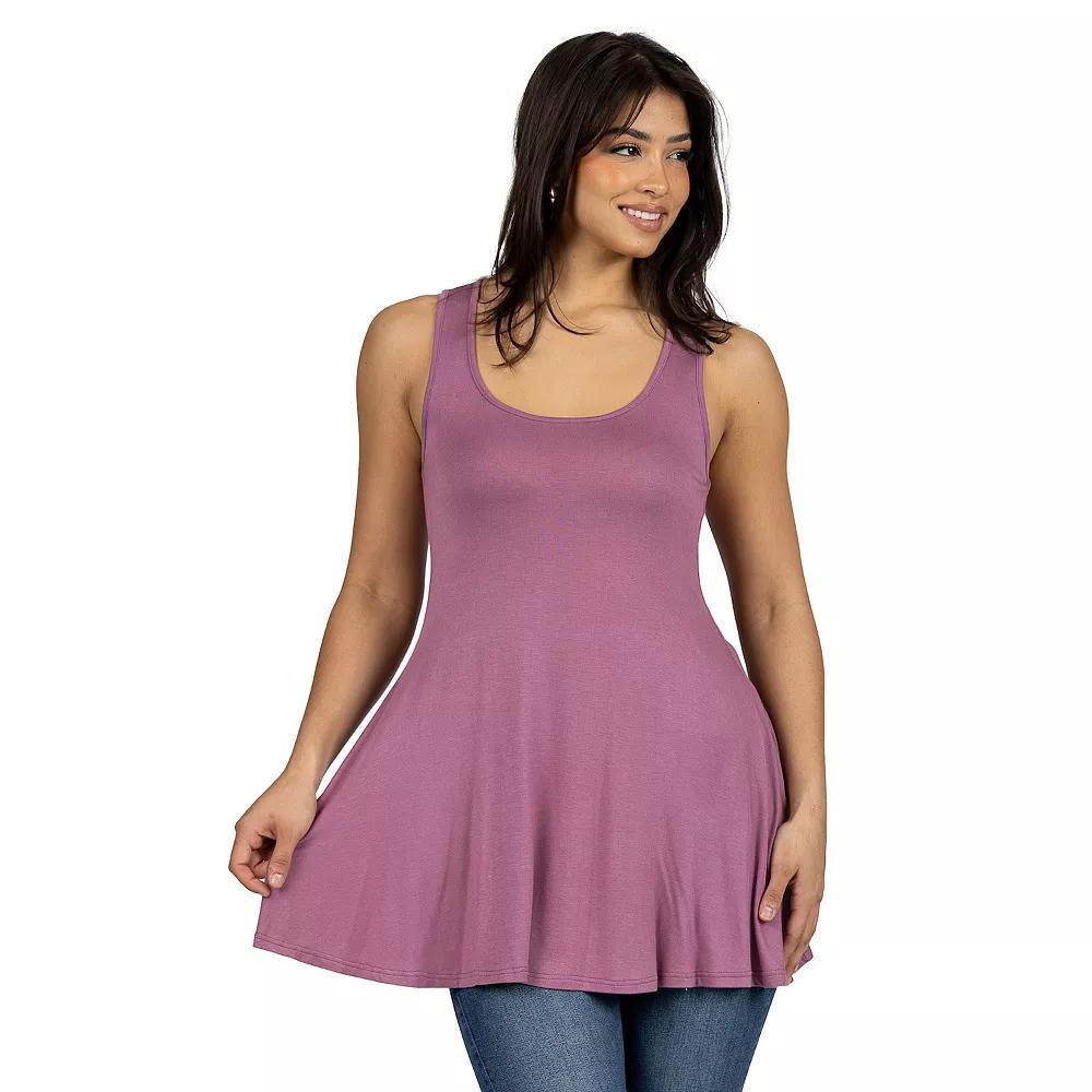 Women's 24Seven Comfort Apparel Scoop Neck Sleeveless Tunic Top, Size: Medium, Pink Product Image