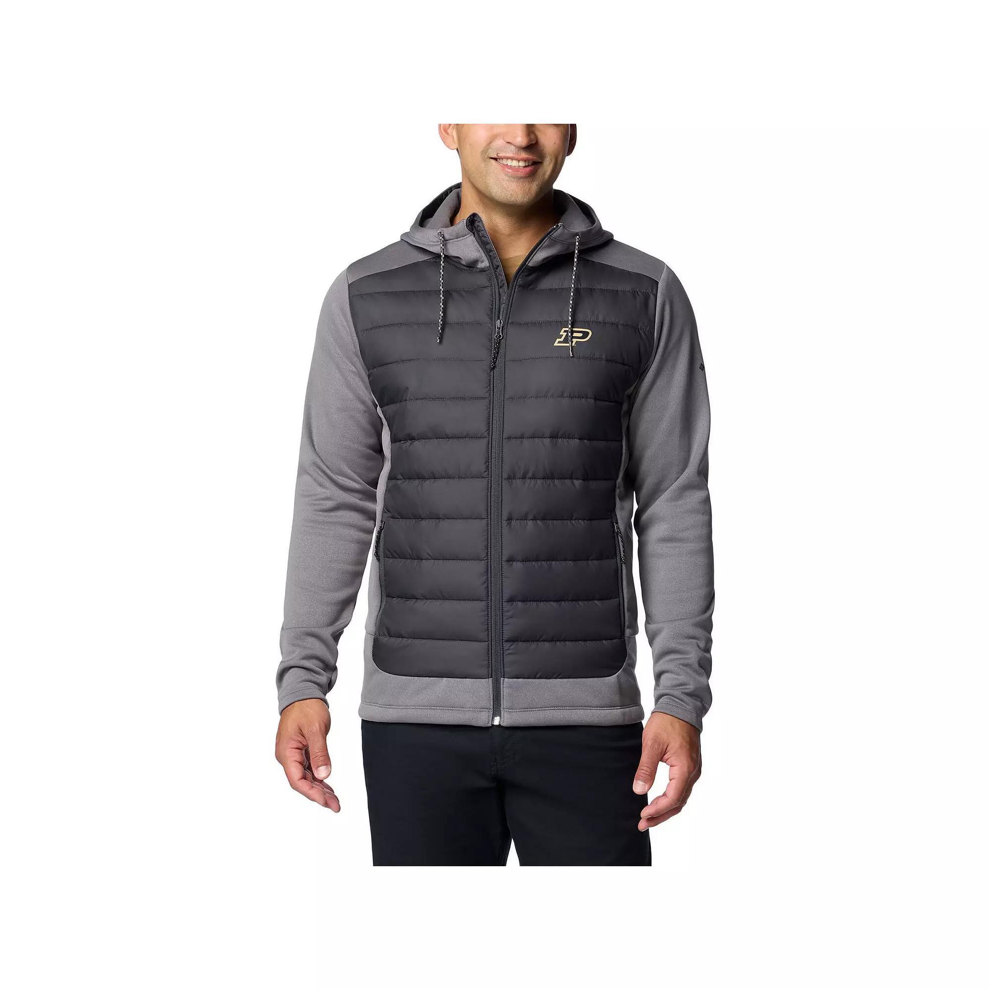 Men's Columbia  Charcoal/Gray Purdue Boilermakers Out-Shield Hybrid Full-Zip Hoodie Jacket, Size: 2XL Product Image