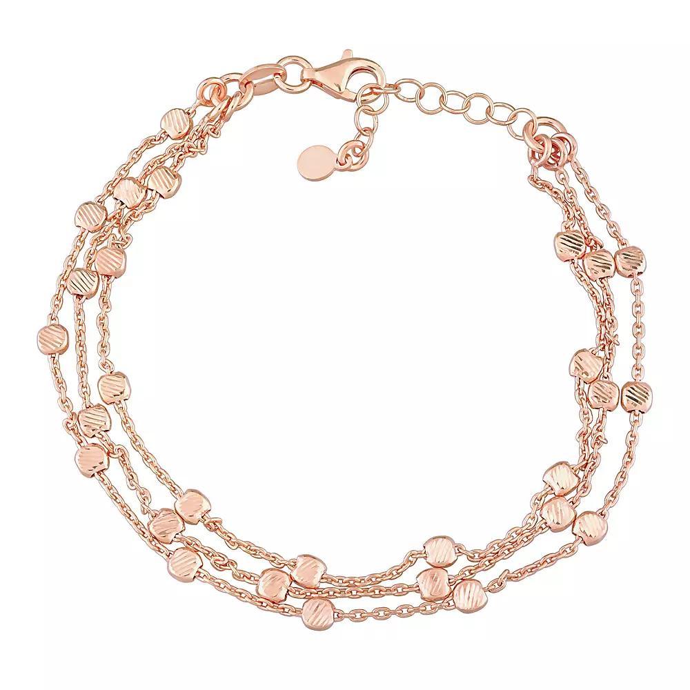 Stella Grace 18k Gold Over Silver Multistrand Chain Bracelet, Women's, Size: 7.5", Rose Gold Tone Product Image