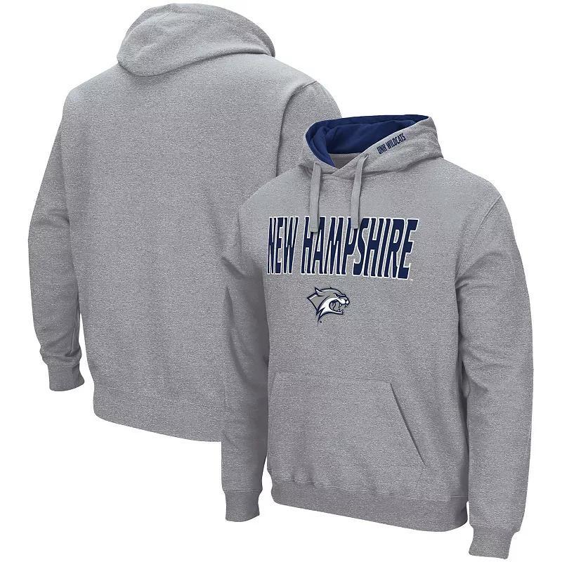 Men's Colosseum Heathered Gray New Hampshire Wildcats Arch and Logo Pullover Hoodie, Size: Small, Unh Grey Product Image