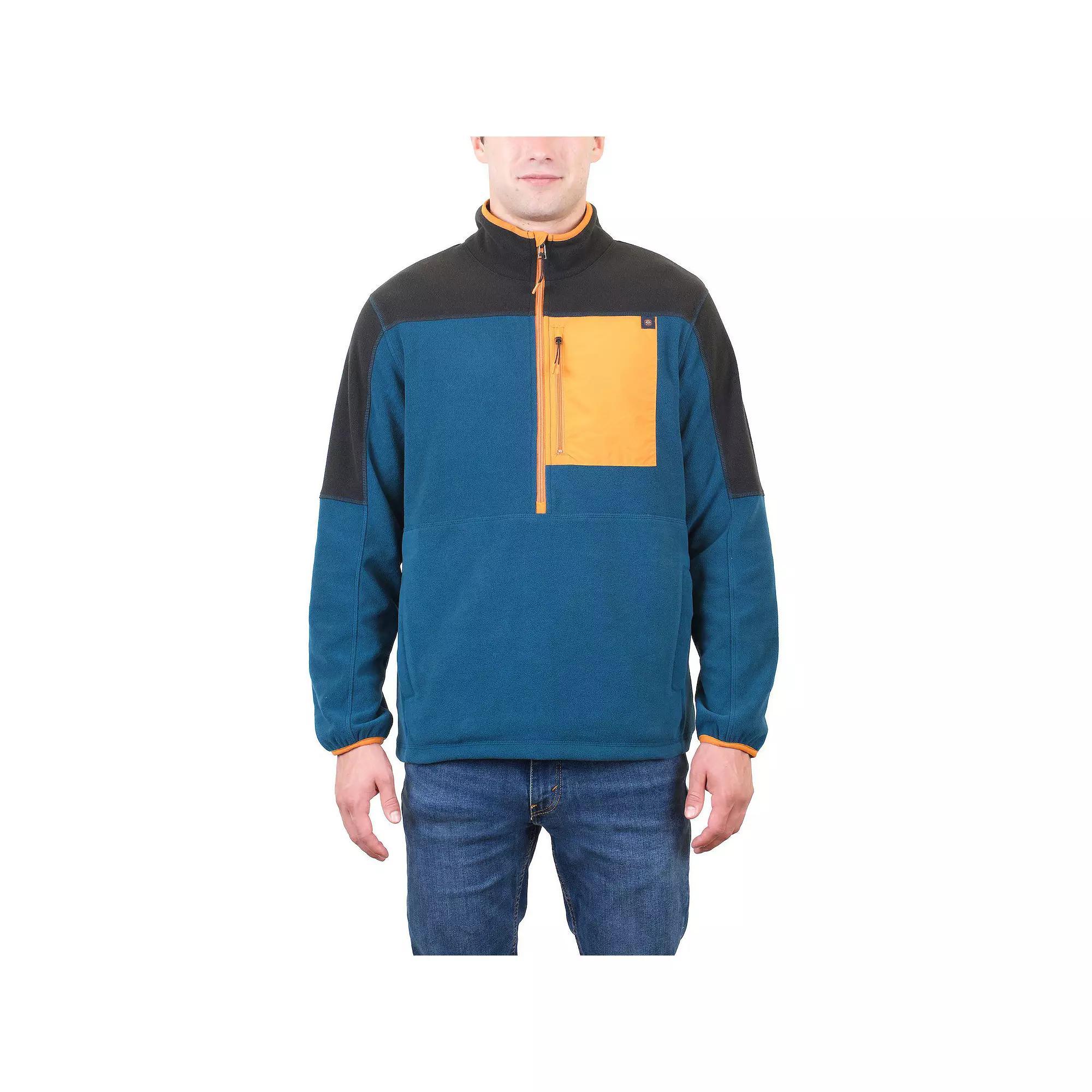 Men's Mountain and Isles 1/2-Zip Colorblock Polar Fleece Sweatshirt, Size: XL, Gulf Coast Black Product Image