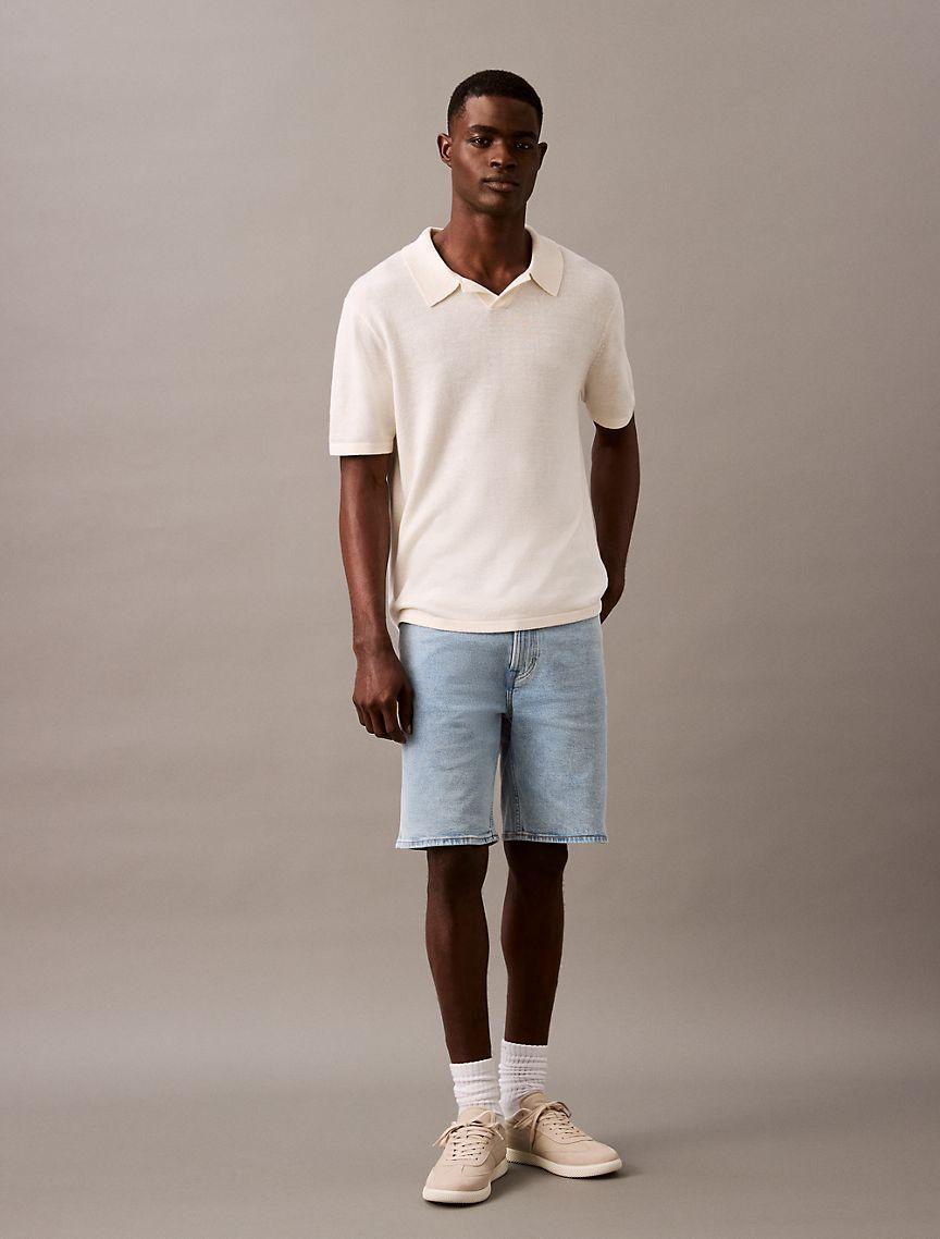 Linen Blend Polo Shirt Product Image