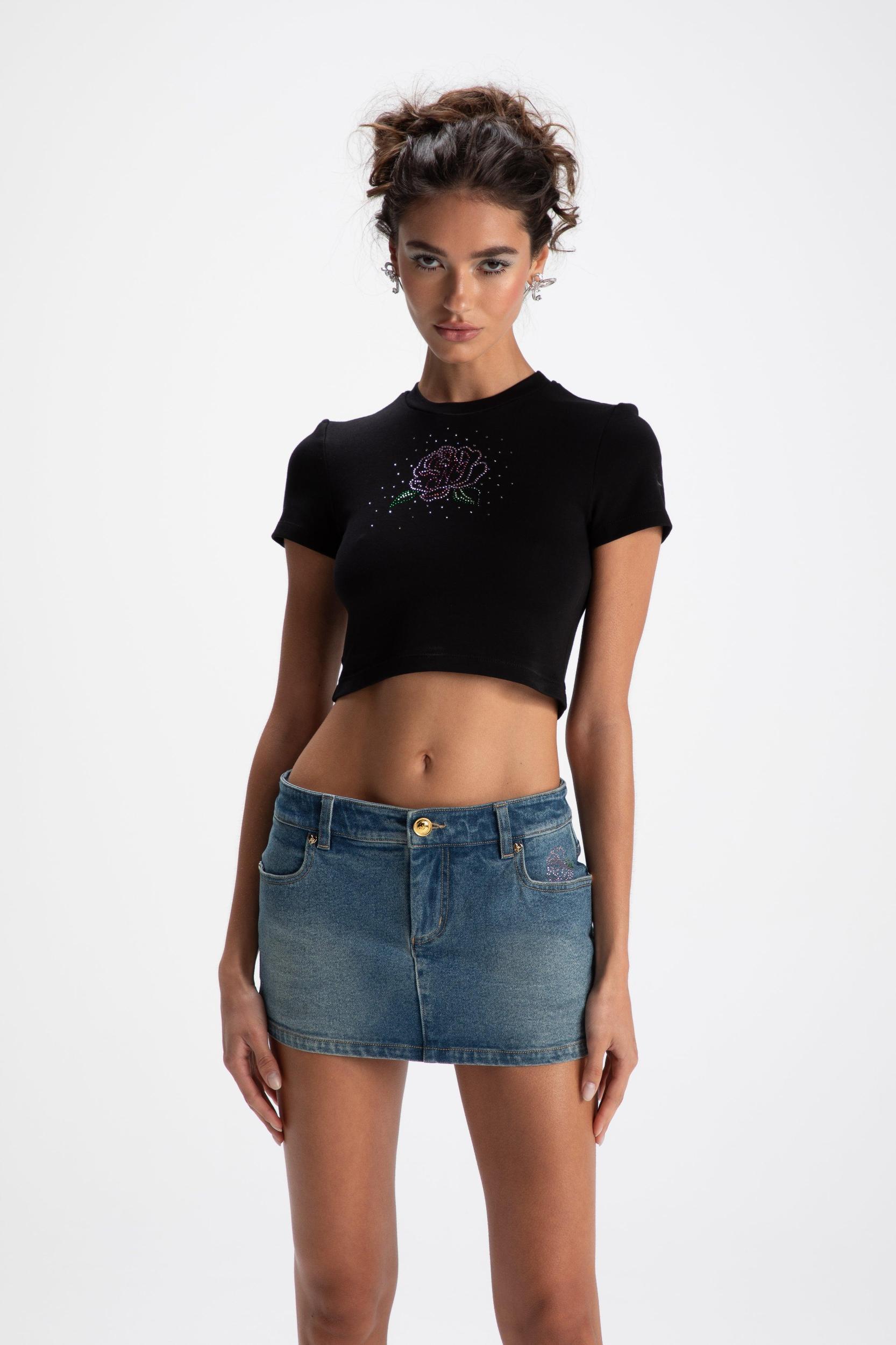 Chloe Rose Denim Mini Skirt Product Image