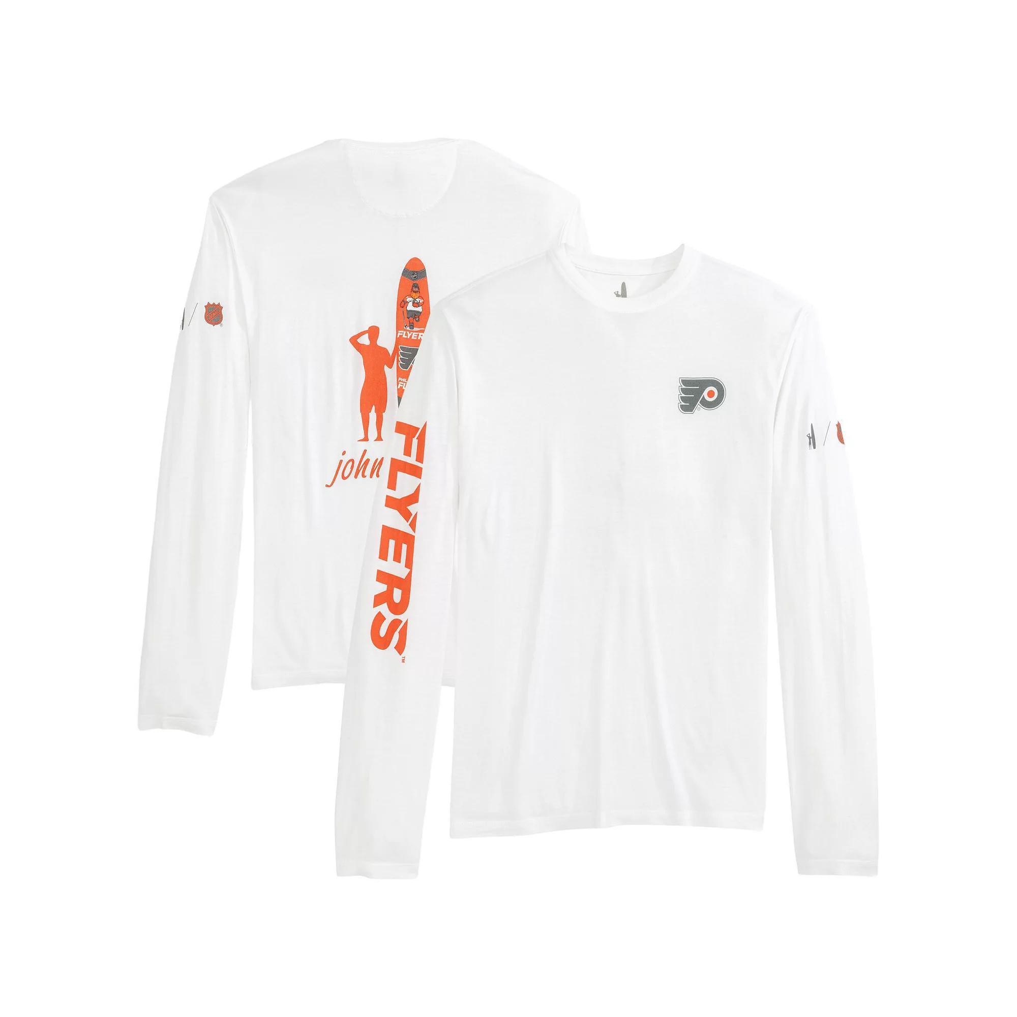 Men's johnnie-O White Philadelphia Flyers Adam Long Sleeve T-Shirt, Size: Small, Fly White Product Image