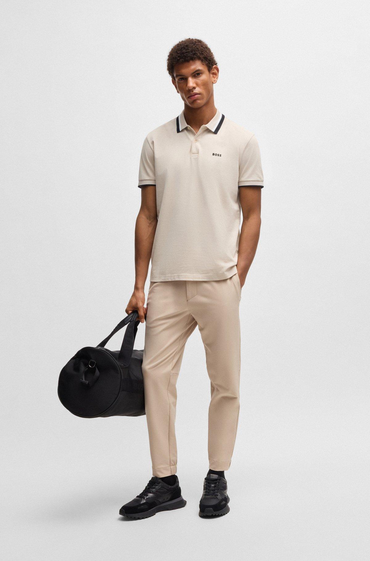 Paddy active polo shirt with contrast stripes Product Image