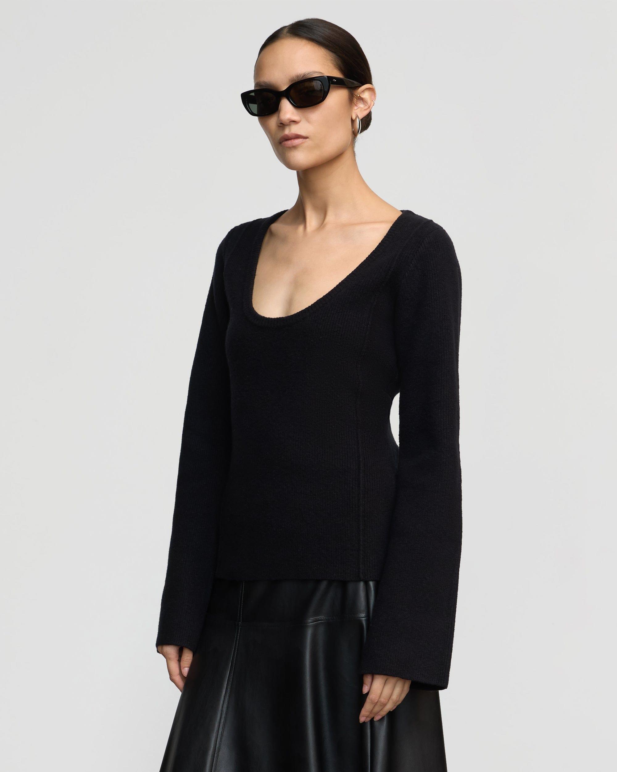 Camilla Seam-Detail Scoop-Neck Sweater Product Image