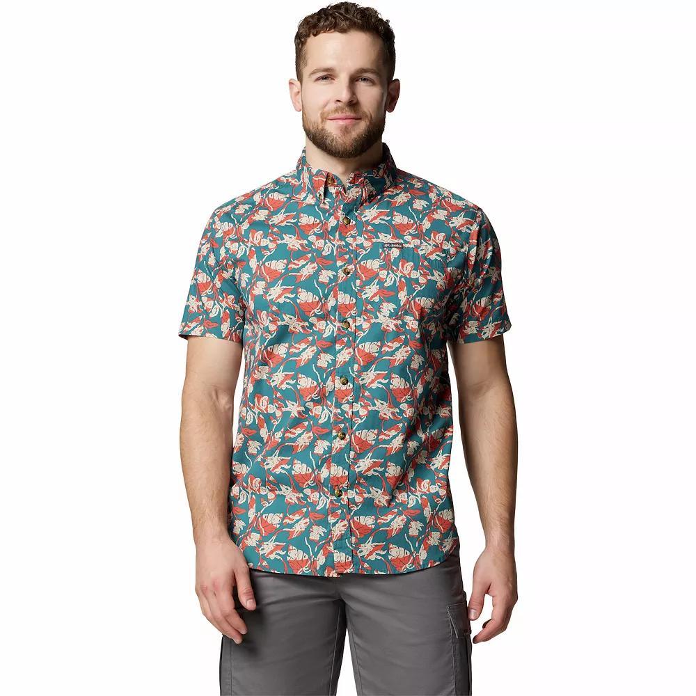 Men's Columbia Rapid Rivers™ Printed Button-Down Shirt, Size: XL, River Blue Vined Product Image