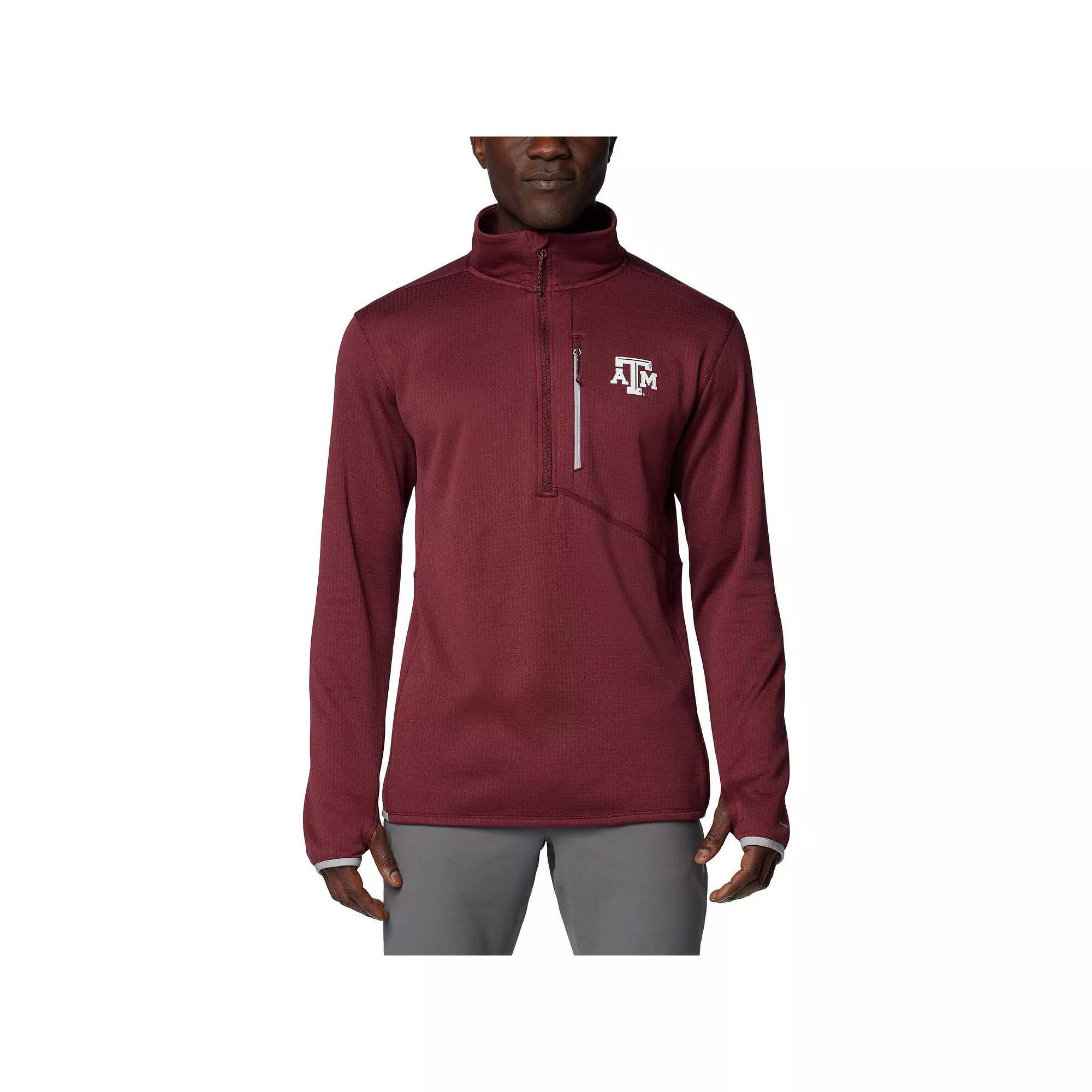 Men's Columbia Maroon Texas A&M Aggies Park View Grid Fleece Omni-Wick Half-Zip Jacket, Size: XL, Red Product Image