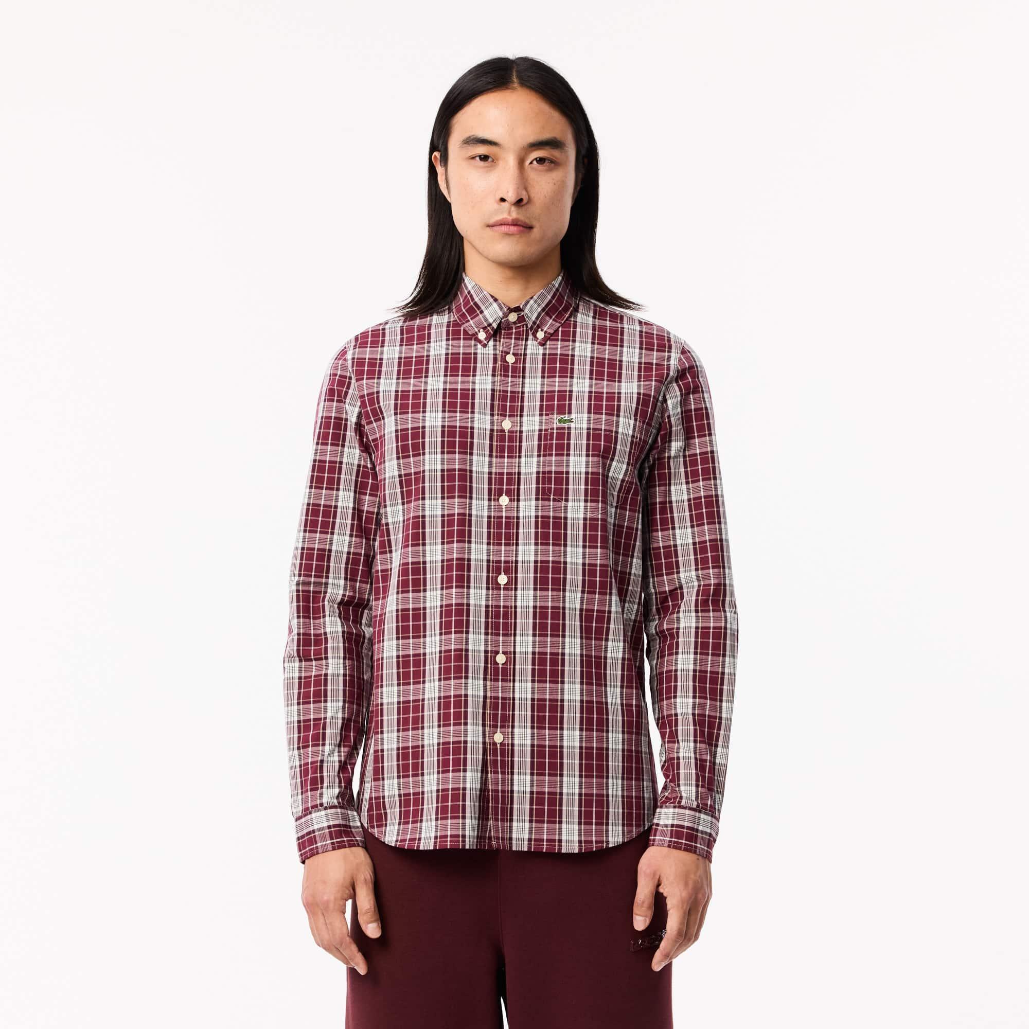 Men's Slim Fit Stretch Plaid Shirt Product Image