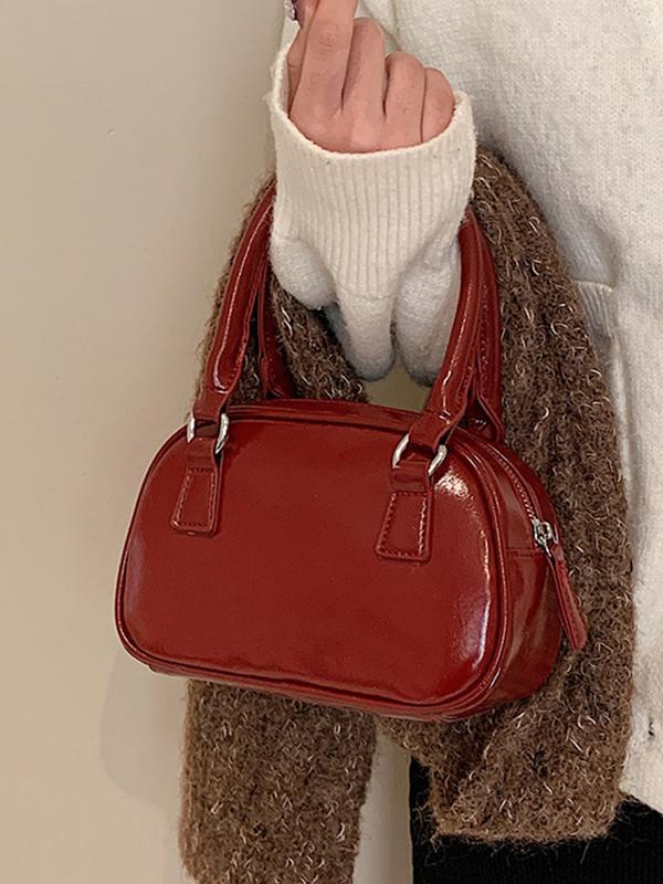 Geometric Solid Color Zipper Crossbody Bags Handbags Product Image