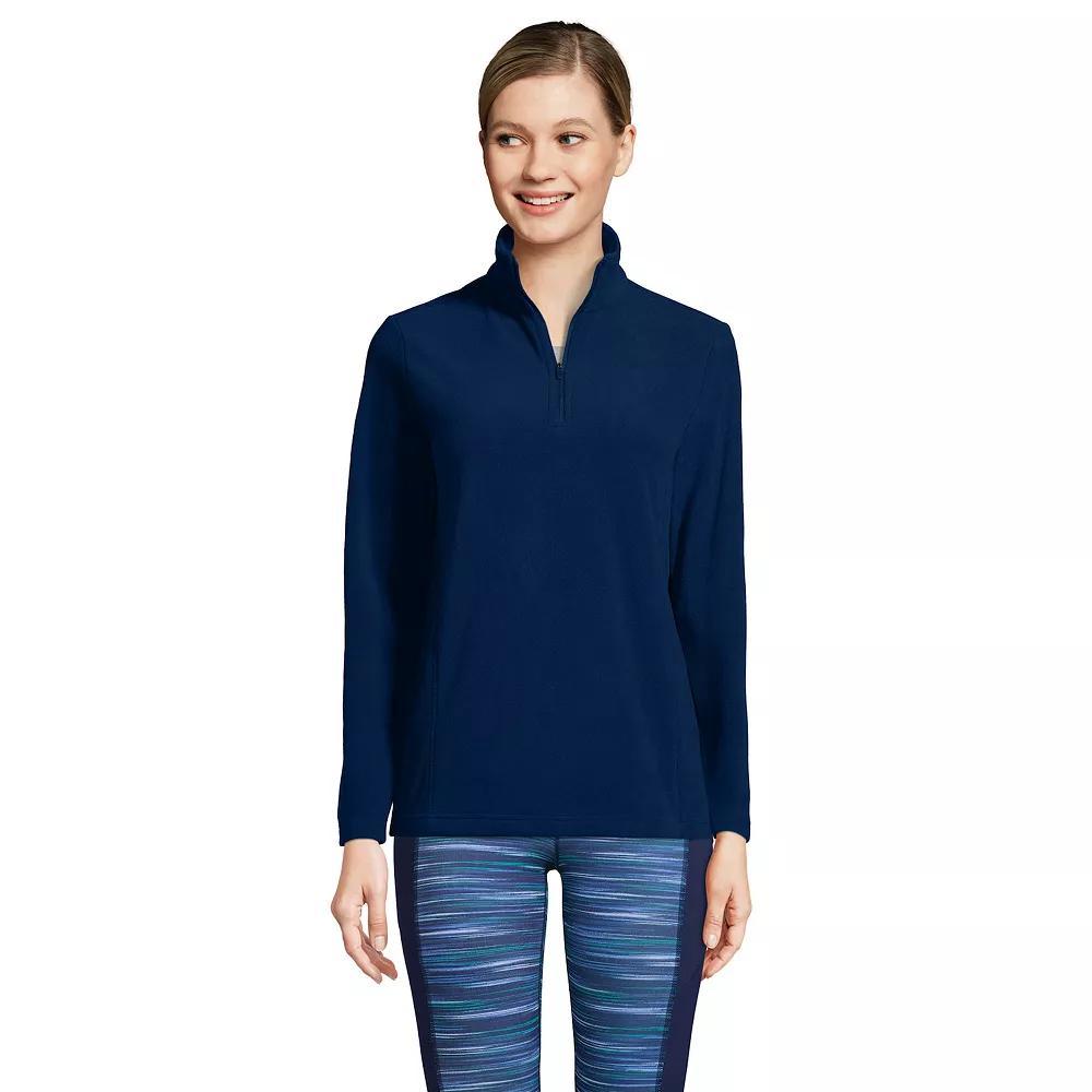 Petite Lands' End 1/4-Zip Fleece Pullover, Women's, Size: Small Petite, Black Product Image