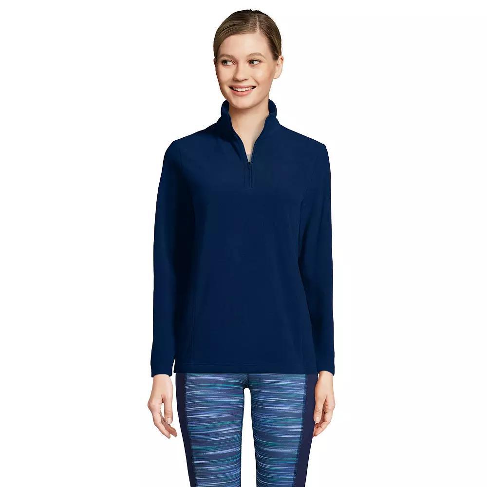 Petite Lands' End 1/4-Zip Fleece Pullover, Women's, Size: Small Petite, Black Product Image