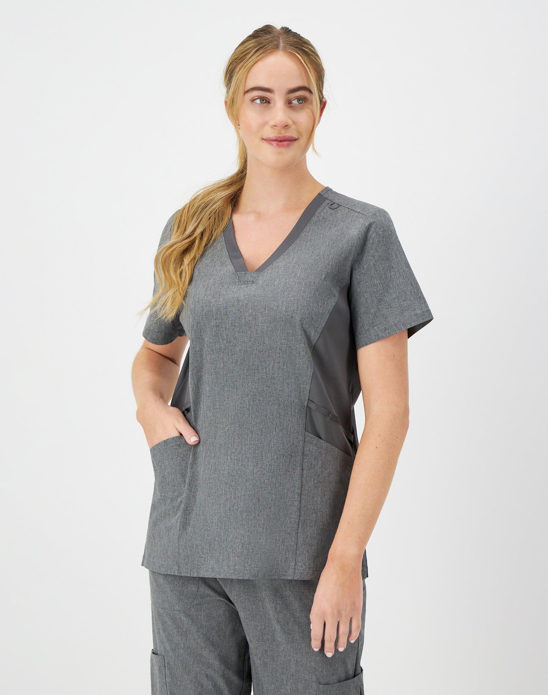 Hanes Comfort Fit Scrubs Womens Scrub Top Rose Ranch Pink L Product Image