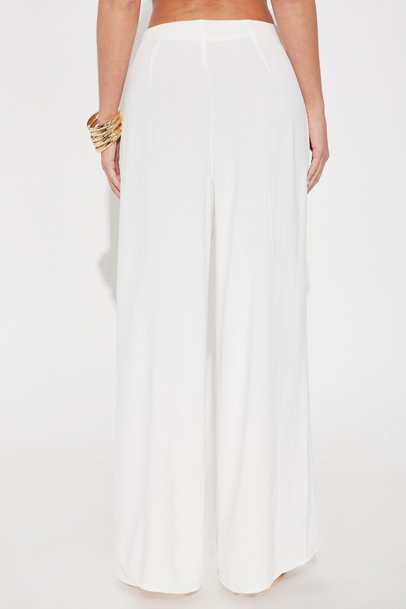Elevate You Pleated Wide Leg Trouser - Off White Product Image
