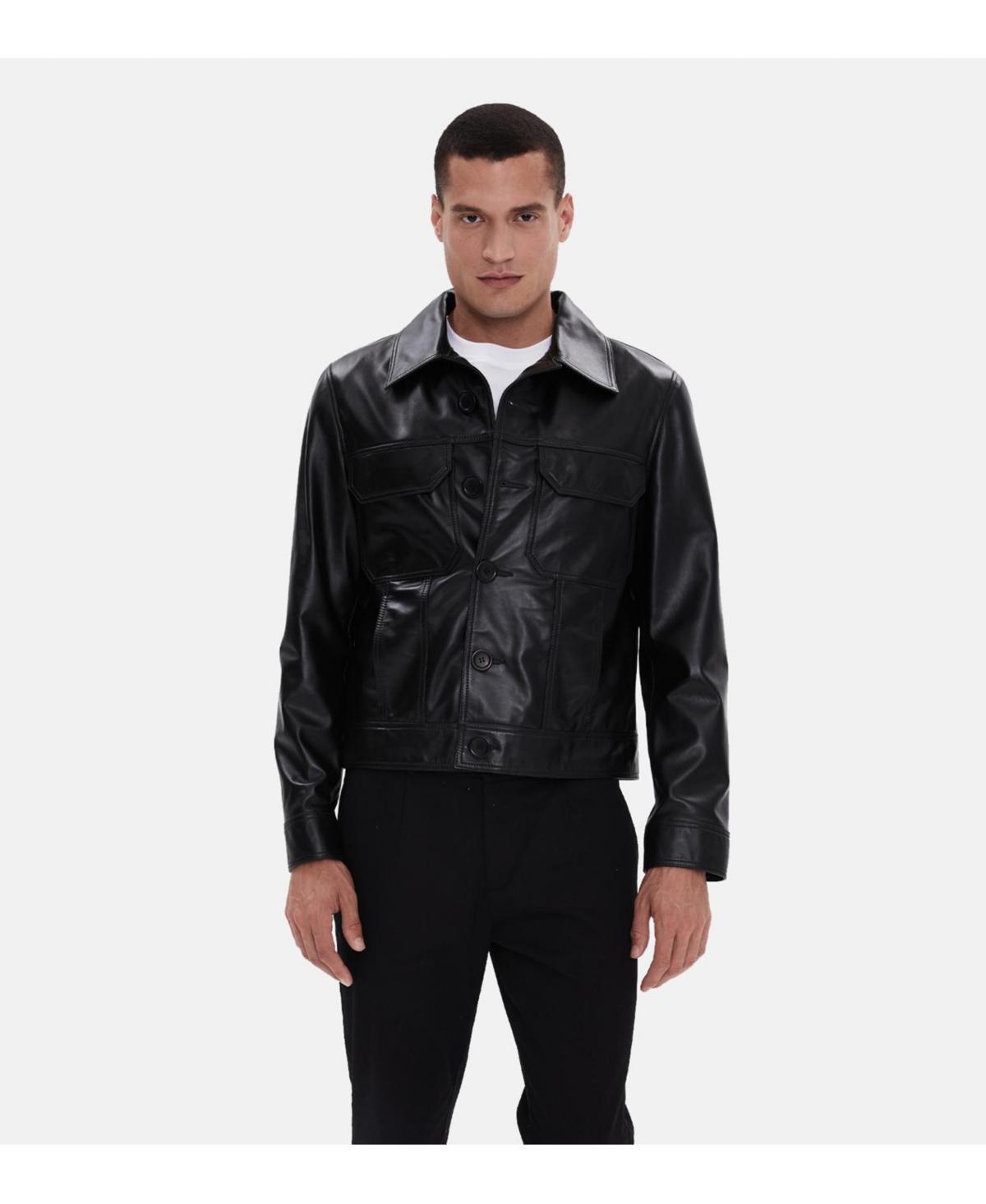 Furniq Uk Mens Casual Leather Jacket Black Product Image
