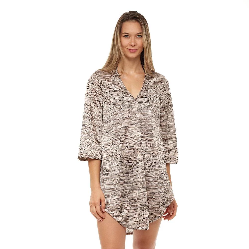 Women's Jordan Taylor ELIF V-Neck Tunic Coverup, Size: Small, Brown Product Image