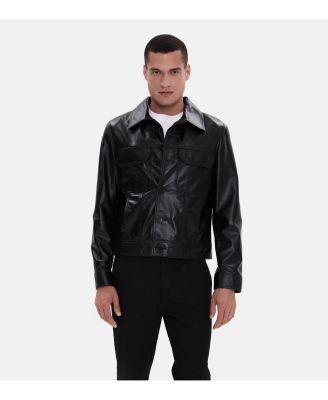 Furniq Uk Mens Casual Leather Jacket Black Product Image