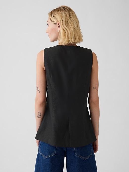 Linen-Cotton Longline Vest Product Image