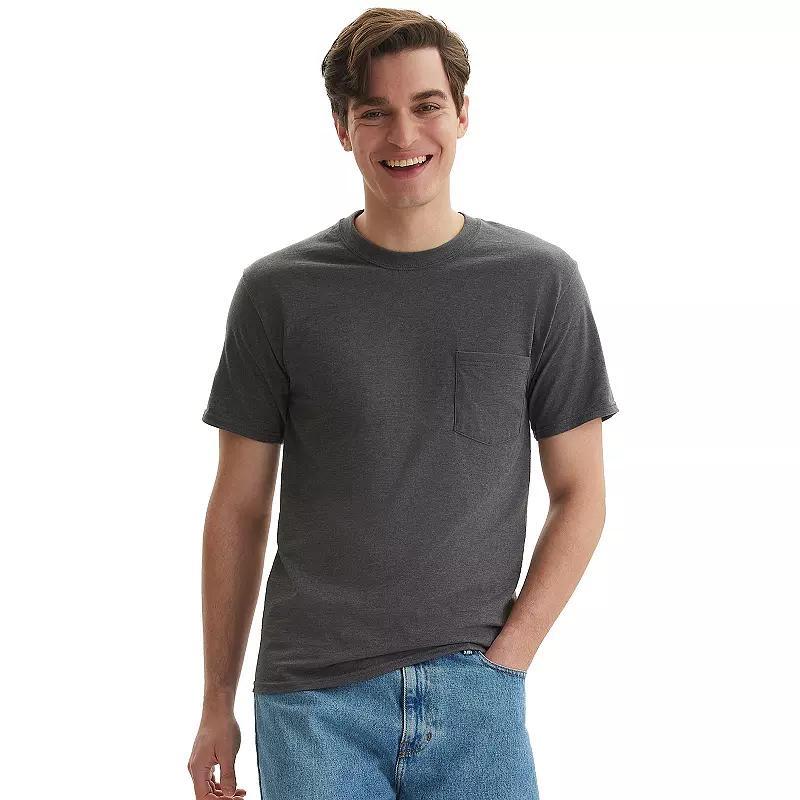 Men's Hanes® Beefy-T 2-Pack Pocket T-Shirt, Size: XL, Blue Product Image