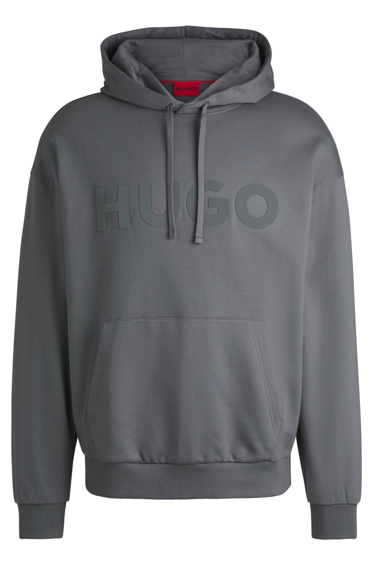 Oversize-fit hoodie in cotton terry with tonal logo Product Image