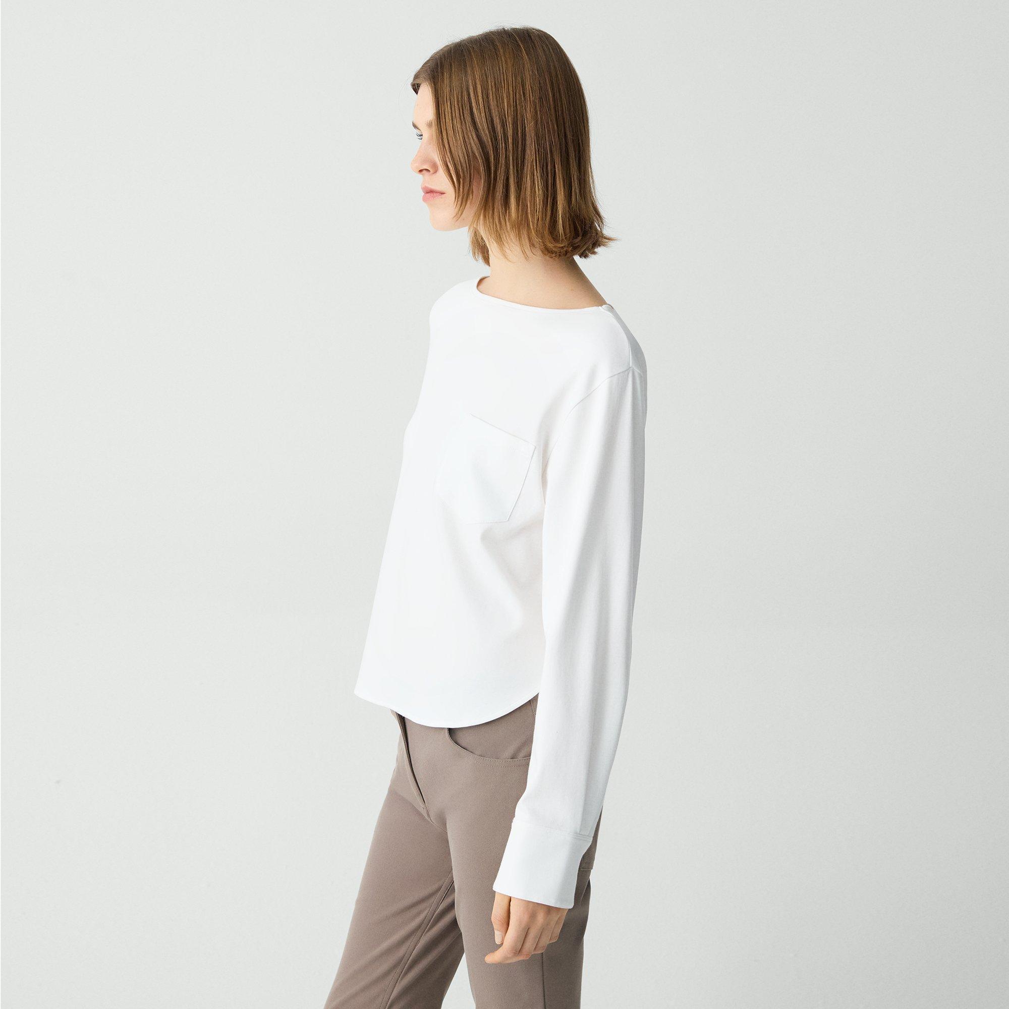 Cotton Jersey Boatneck Top | Theory Product Image
