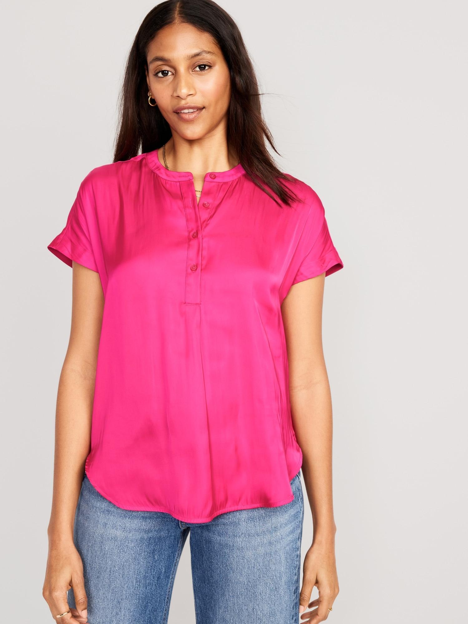 Dolman-Sleeve Satin Shirt Product Image