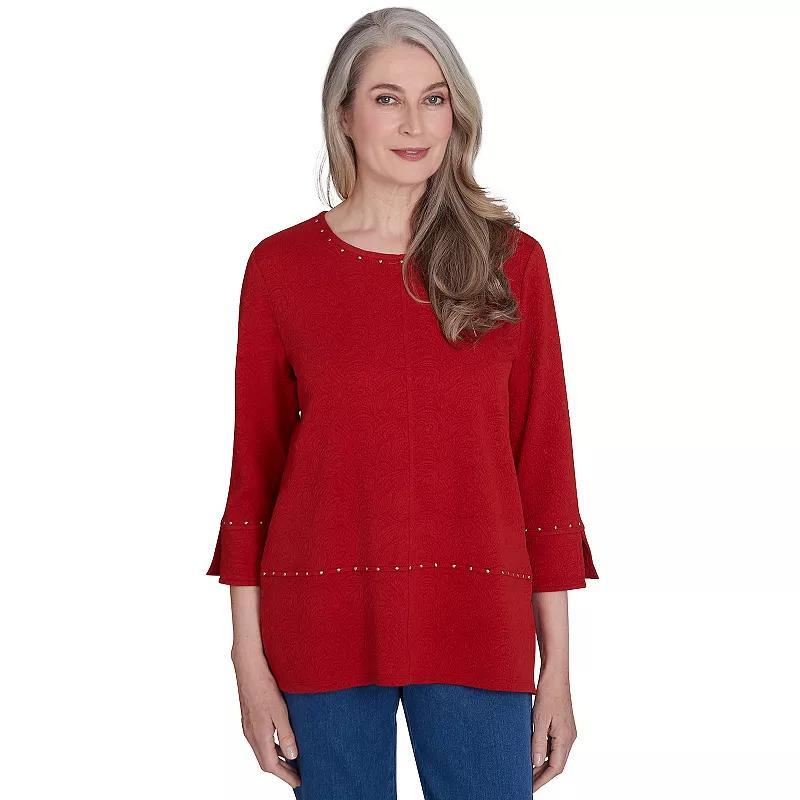 Womens Alfred Dunner Cozy Textured Crewneck Top Product Image