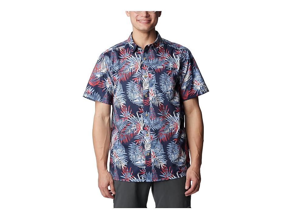 Columbia Super Slack Tide Camp Shirt (Collegiate Navy Tunatropic Print) Men's Short Sleeve Button Up Product Image