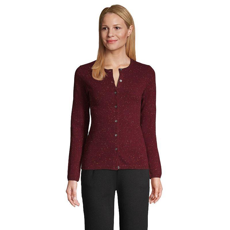 Women's Lands' End Classic Cashmere Cardigan Sweater, Size: Medium Tall, Black Product Image