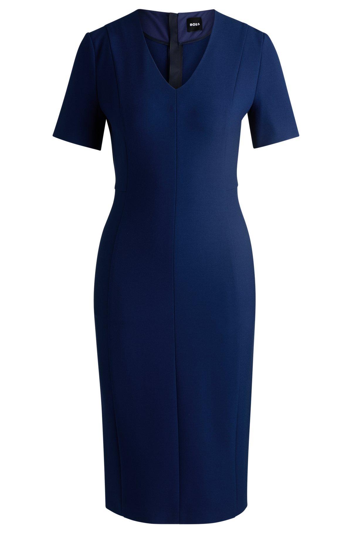 V-neck dress in stretch fabric Product Image