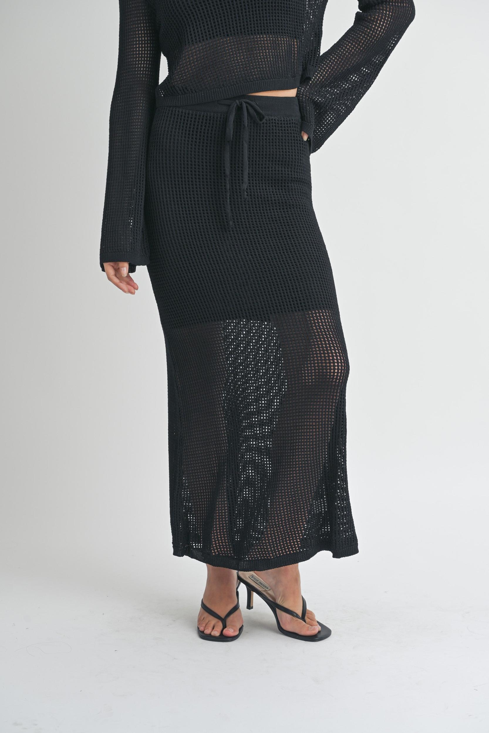 Crochet Knitted Maxi Skirt Product Image