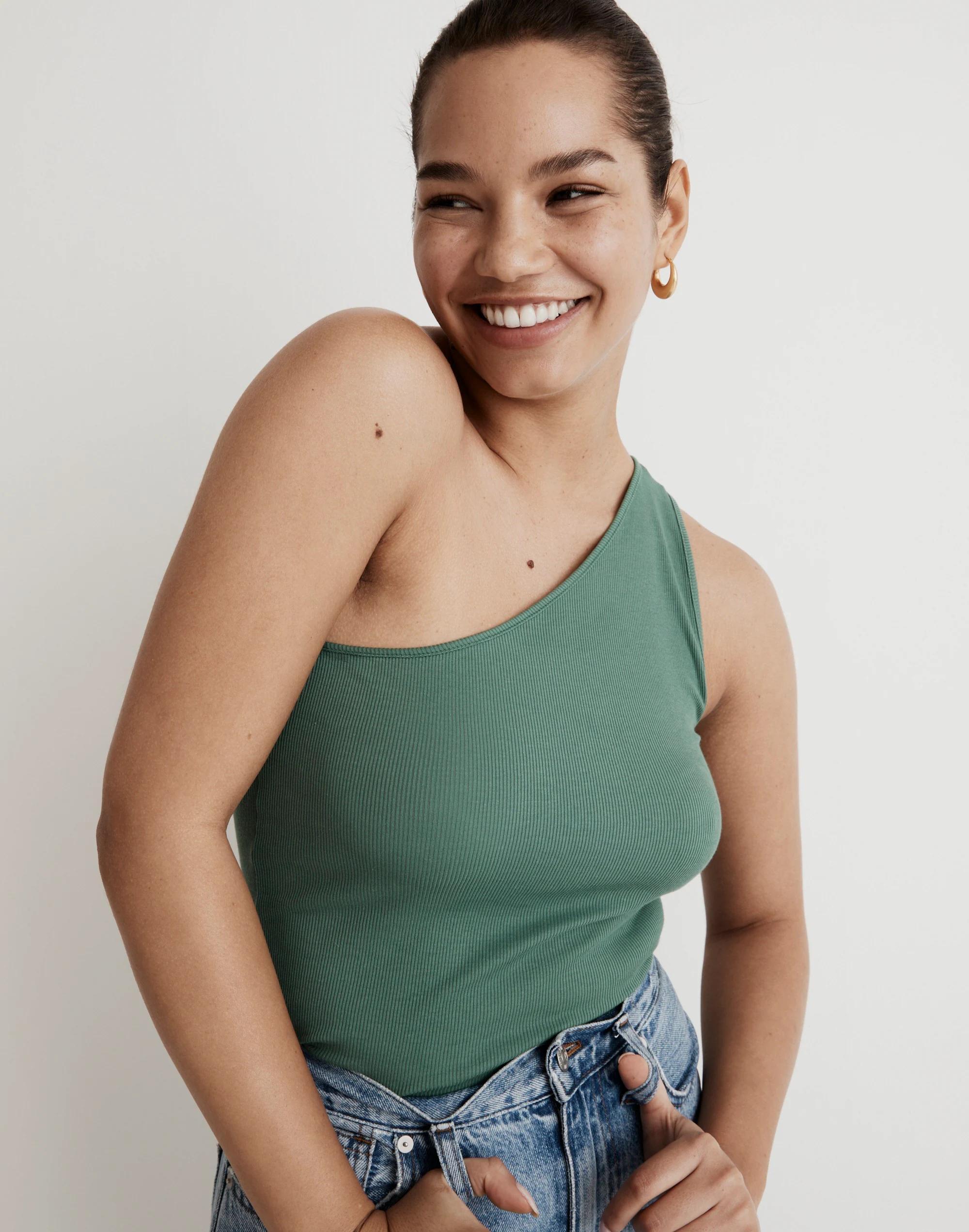 Supima® Rib One-Shoulder Tank Product Image