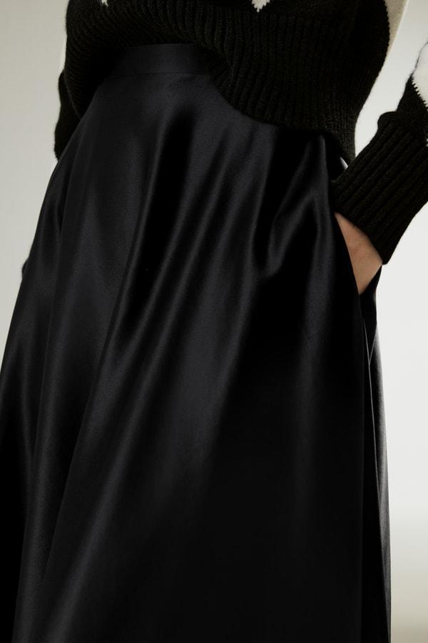A-Line Silk Maxi Skirt Product Image
