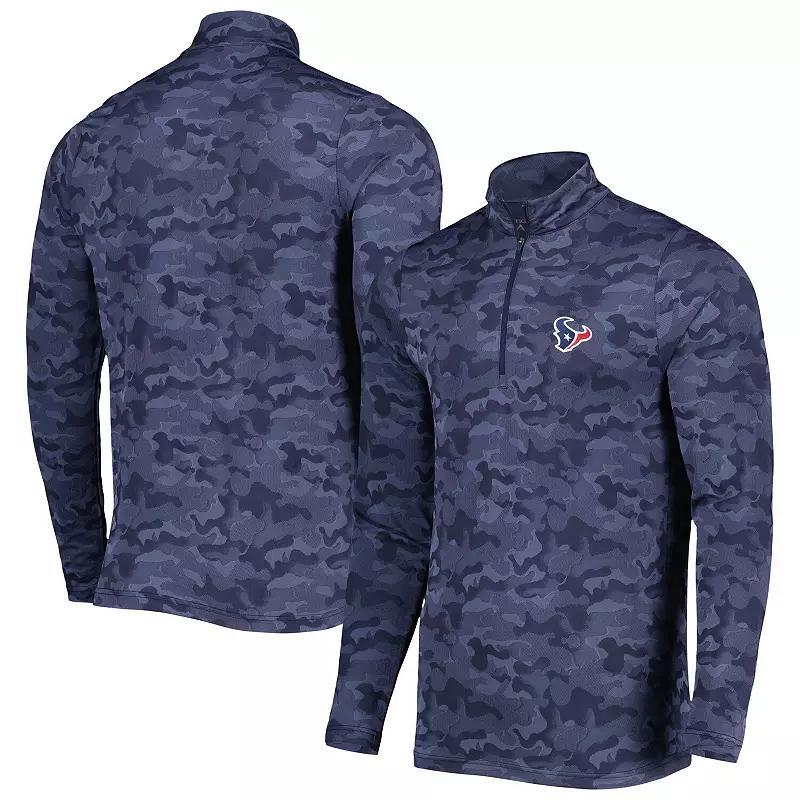 Mens Antigua Houston Texans Brigade Quarter-Zip Sweatshirt Blue Product Image