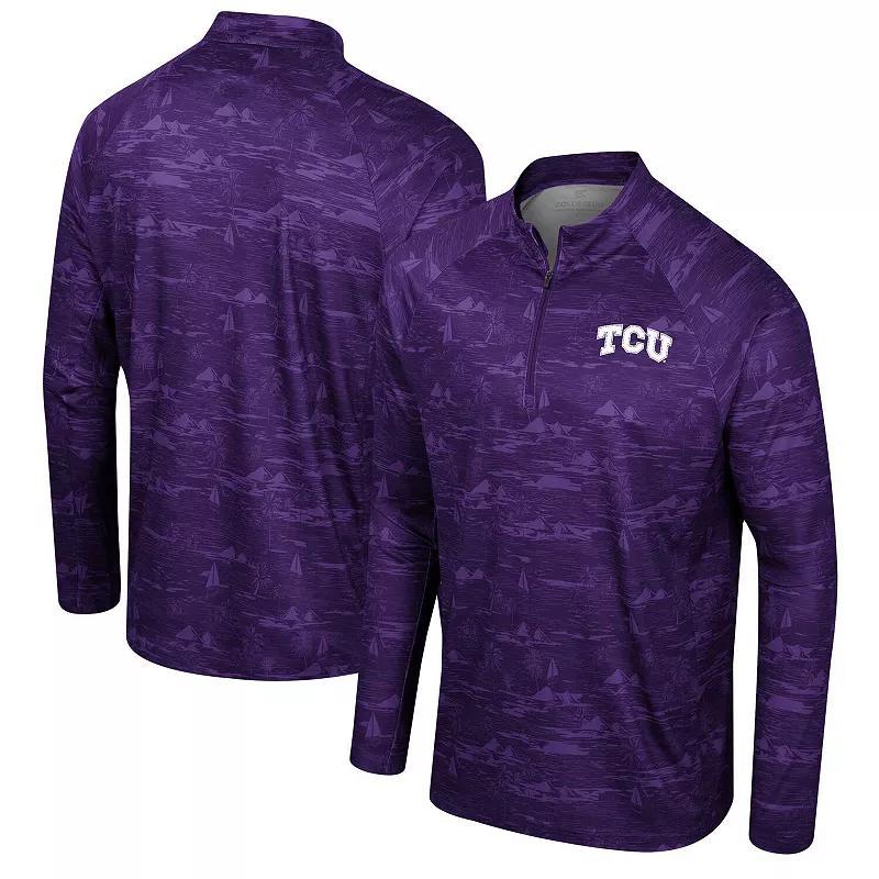Men's Colosseum Purple TCU Horned Frogs Carson Raglan Quarter-Zip Jacket, Size: Medium Product Image