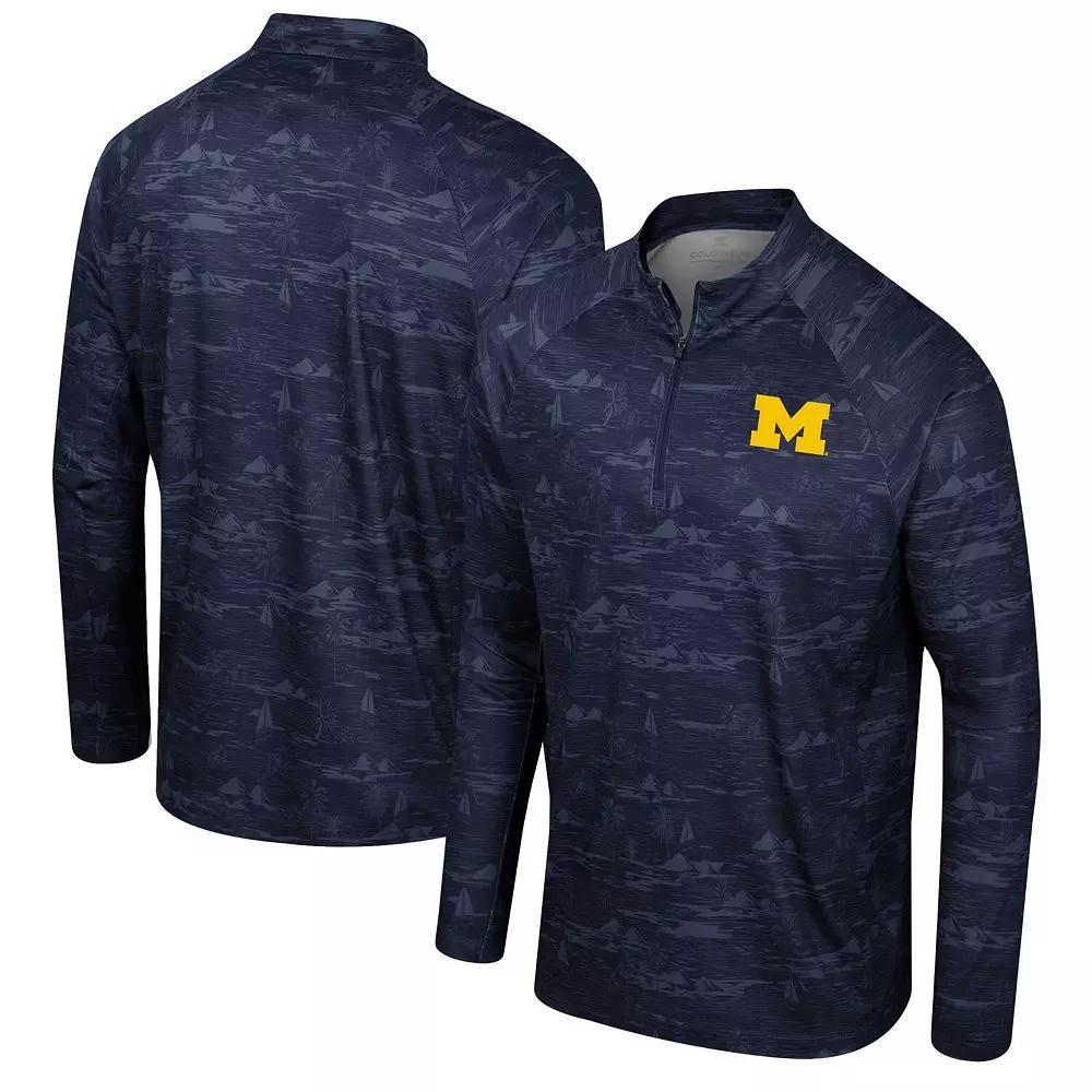 Men's Colosseum Navy Auburn Tigers Carson Raglan Quarter-Zip Jacket, Size: Medium, Blue Product Image