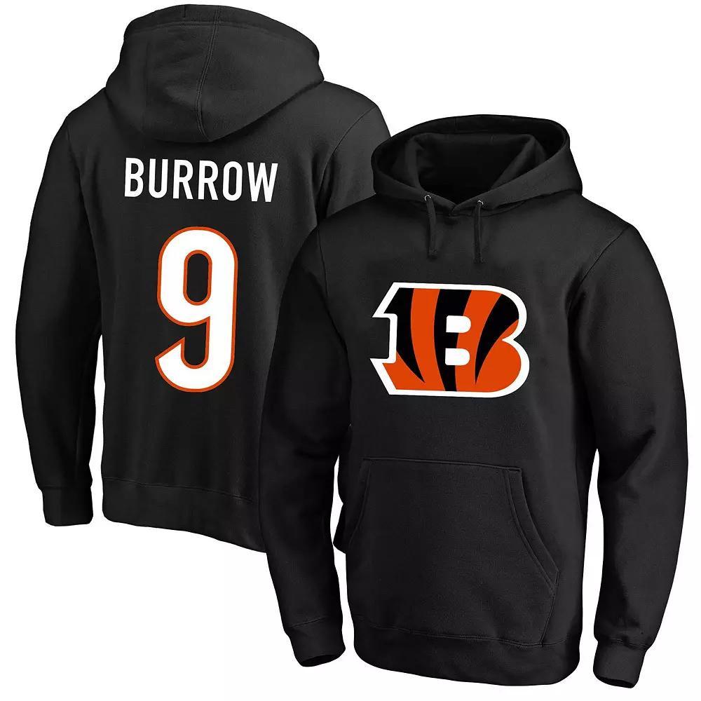 Men's Joe Burrow Black Cincinnati Bengals Big & Tall Fleece Name & Number Pullover Hoodie, Size: 2XB Product Image