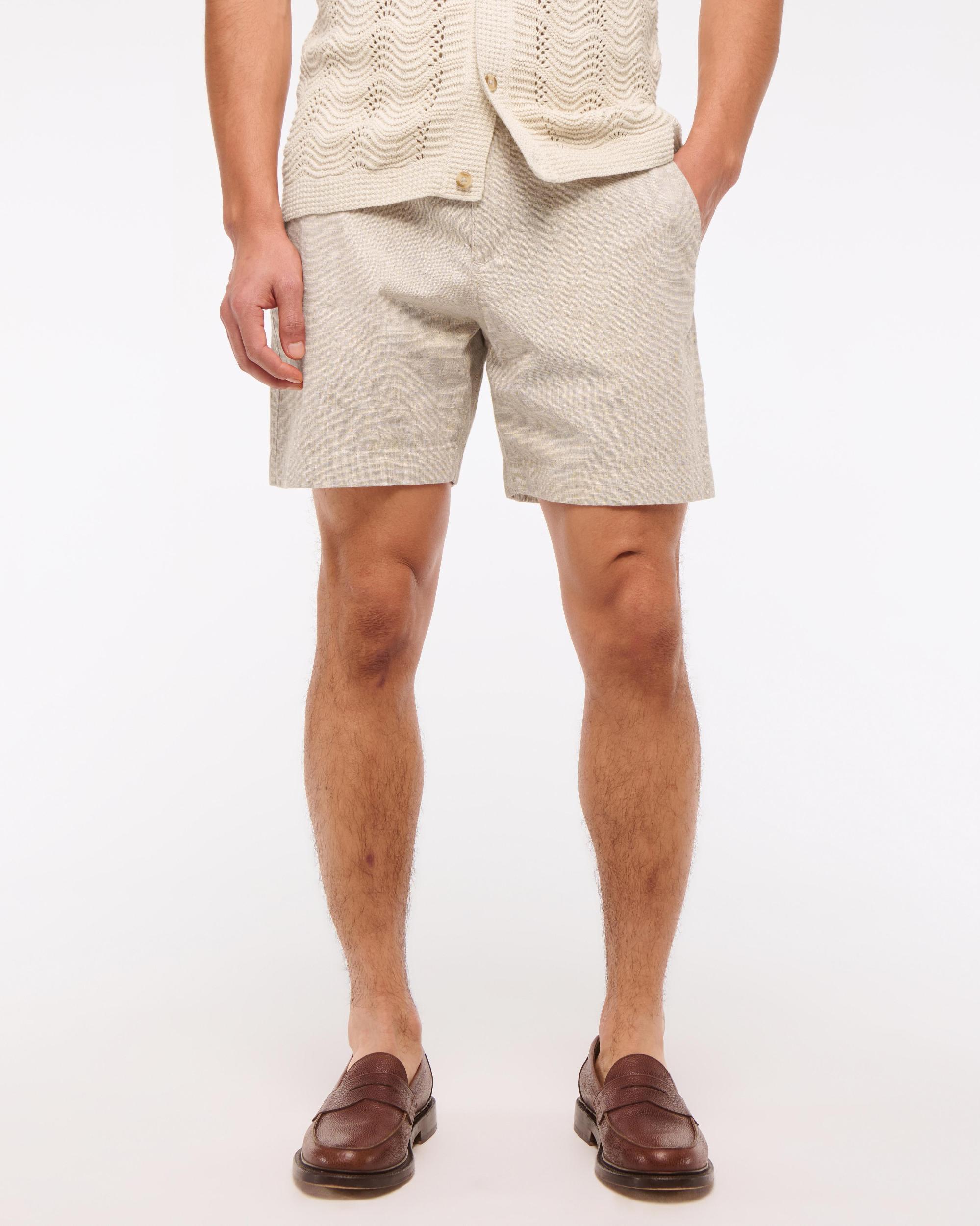 Linen-Blend Plainfront Short Product Image