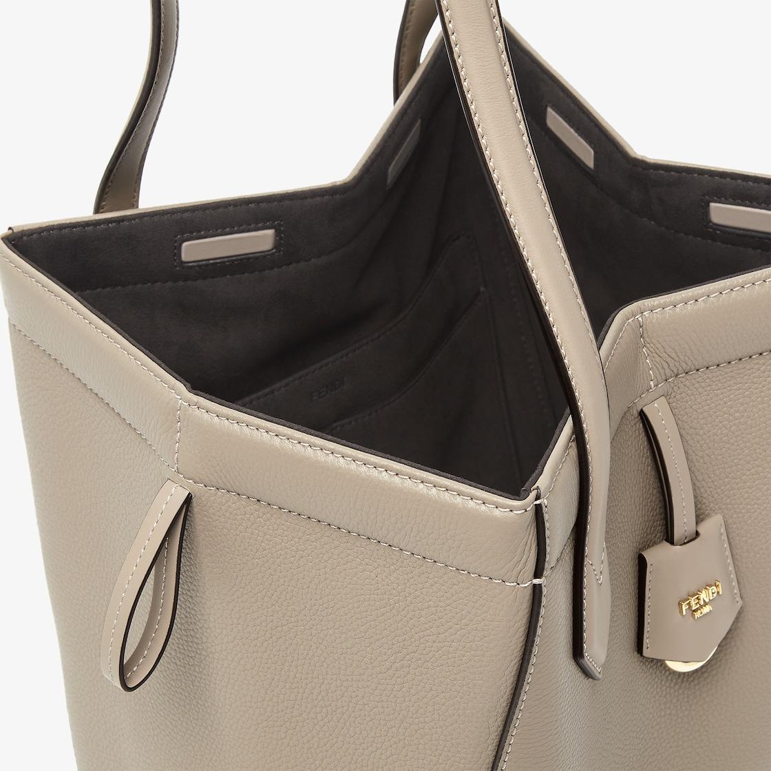 Fendi Origami MediumDove gray leather bag that can be transformed Product Image