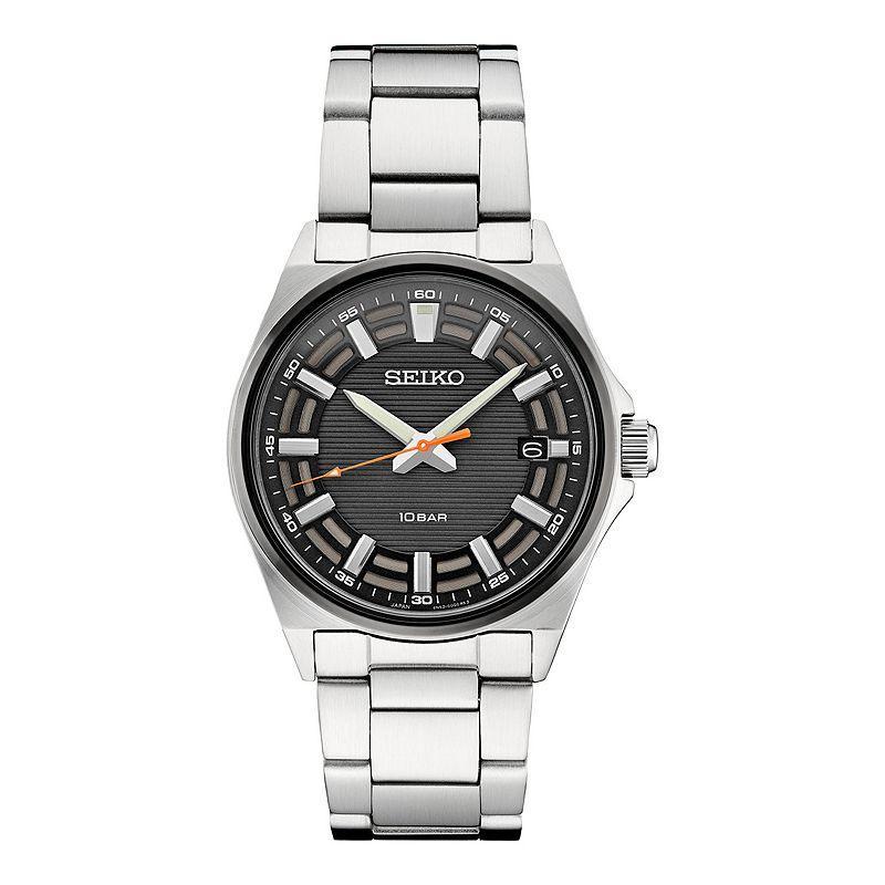 Seiko Essentials Mens Stainless Steel Bracelet Watch Green Product Image