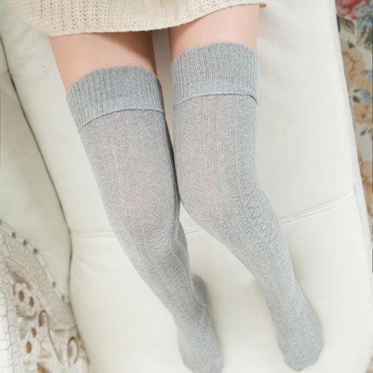 Plain Thigh-High Stockings Product Image