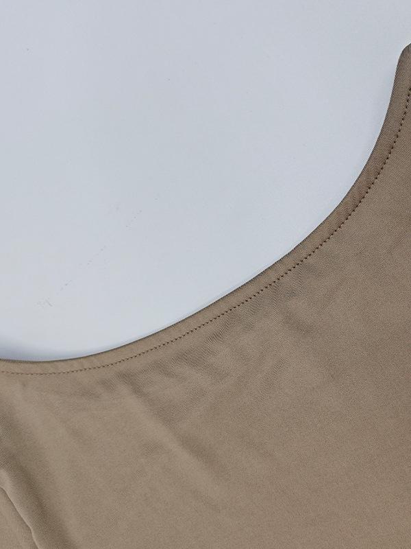 A-Line Flared Sleeves Contrast Color Pleated Split-Joint Round-Neck Mini Dresses Product Image