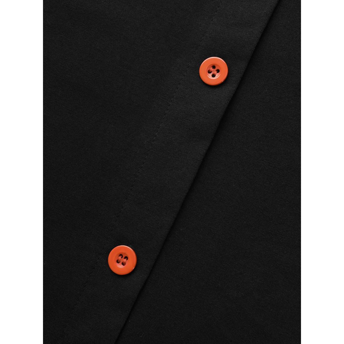 Plus Size Stretch Fabric Pumpkin Cut Out Midi Dress Black Women Cocktail Button Party Curvy Bloomchic 10/M Product Image