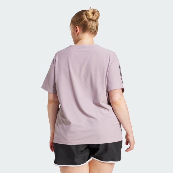 adidas Own The Run Tee (Plus Size) Pink Fusion 2X Womens Product Image
