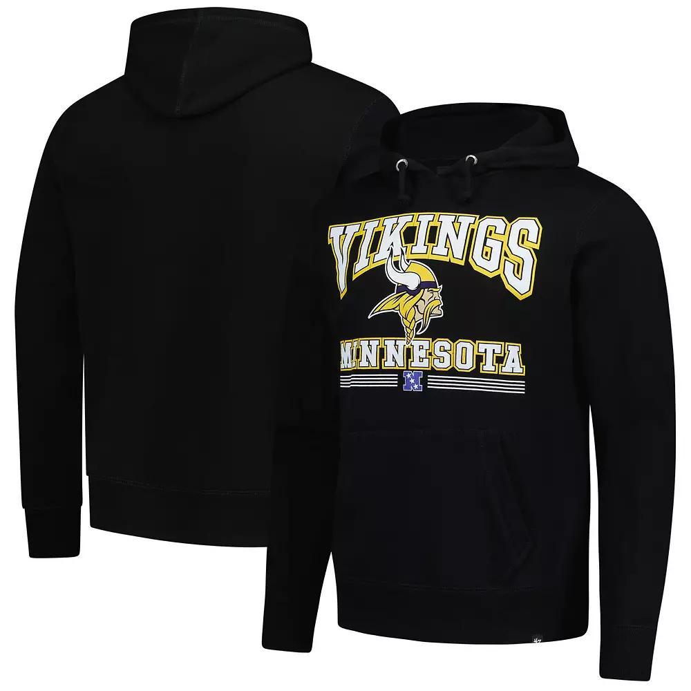 Men's '47 Black Minnesota Vikings Packed House Headline Pullover Hoodie, Size: Large Product Image