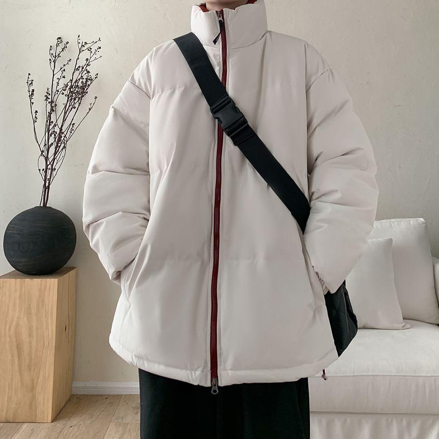 Plain Zip Puffer Coat Product Image