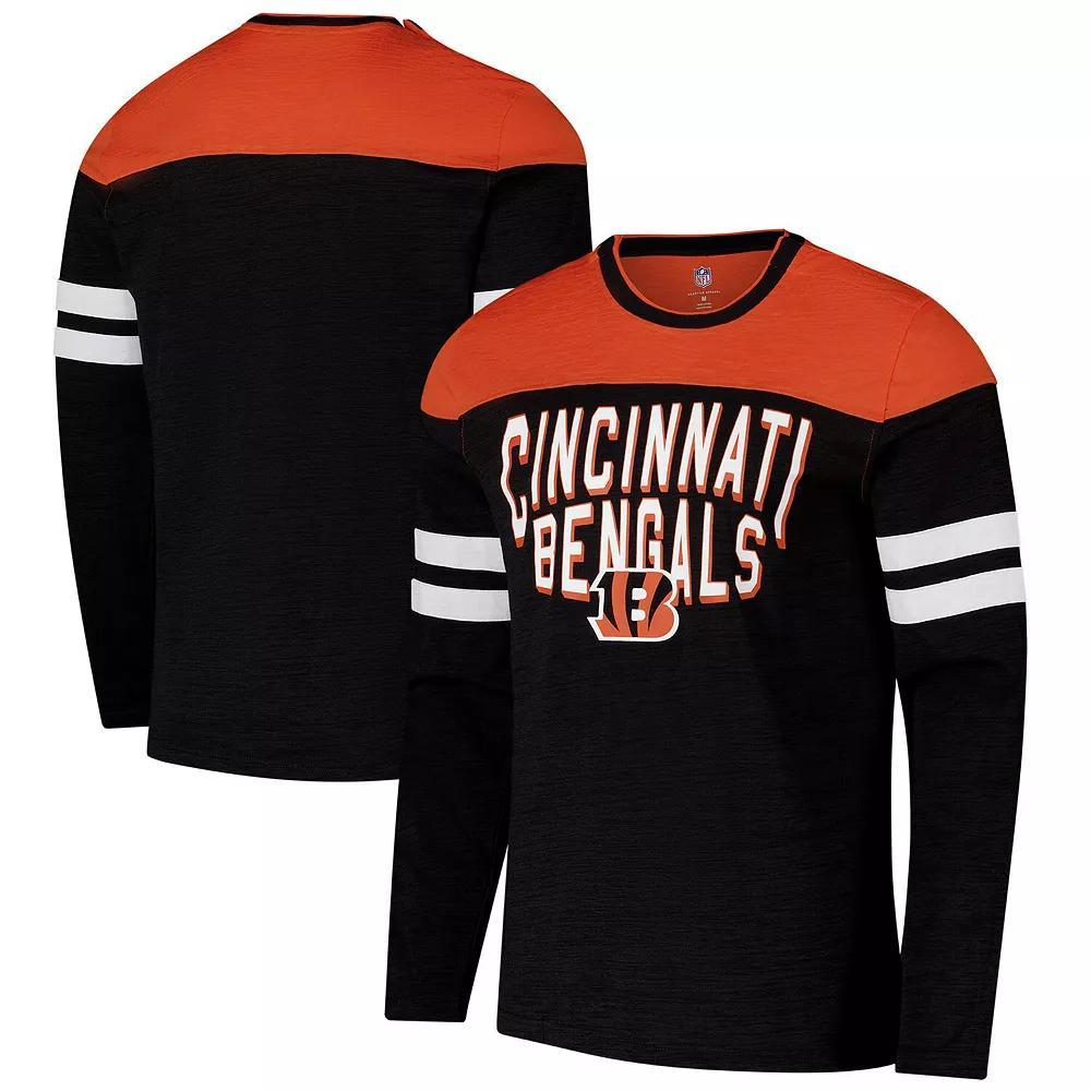 Men's G-III Sports by Carl Banks Black/Orange Cincinnati Bengals Adaptive Hail Mary Long Sleeve T-Shirt, Size: Large Product Image