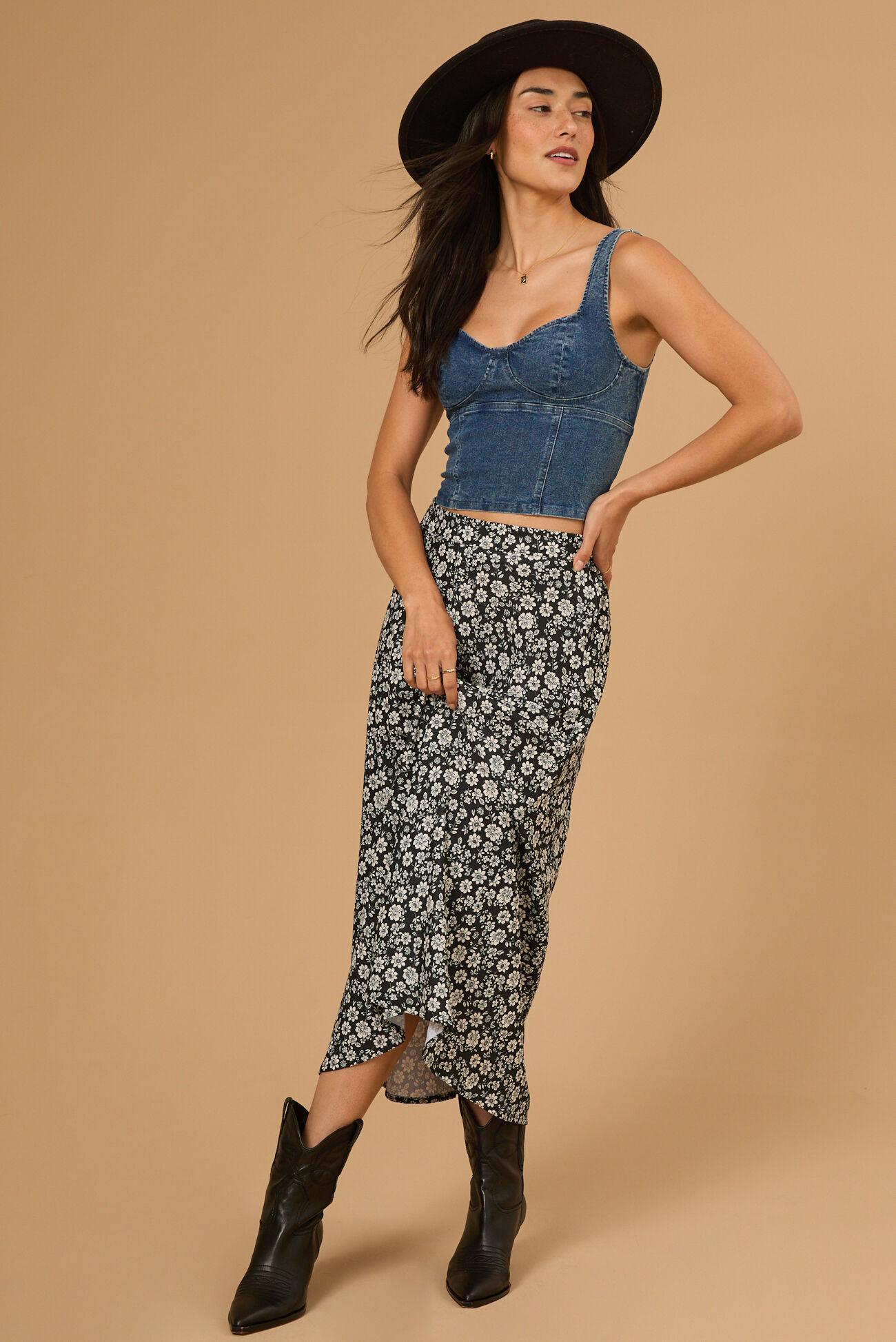 Jackie Denim Corset Top Product Image